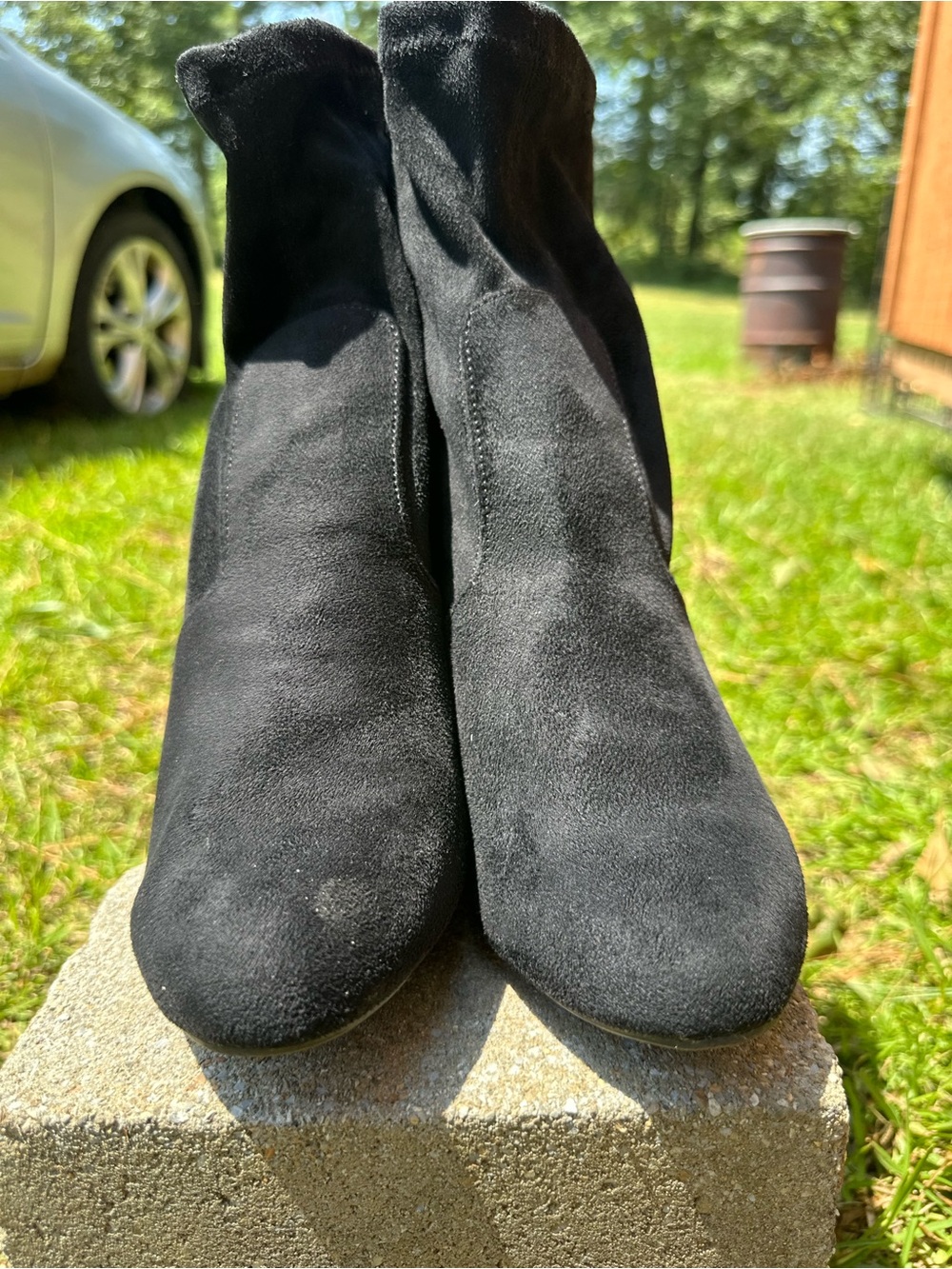 Cato Black Suede Ankle Booties - Sleek Pull-On Style
